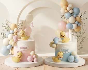 One lucky duck Cake Topper Made of Lightweight Clay, For Birthday Cake