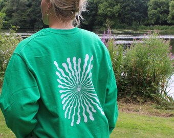 Groene trui met zon print