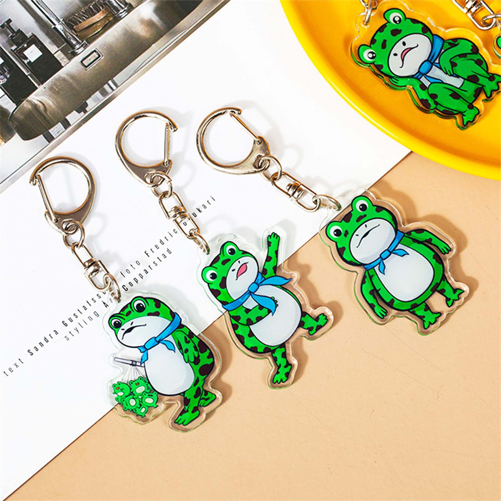 Funny Frog Key Ring Buy 1 Get 1 Free Acrylic Frog Keychain Etsy