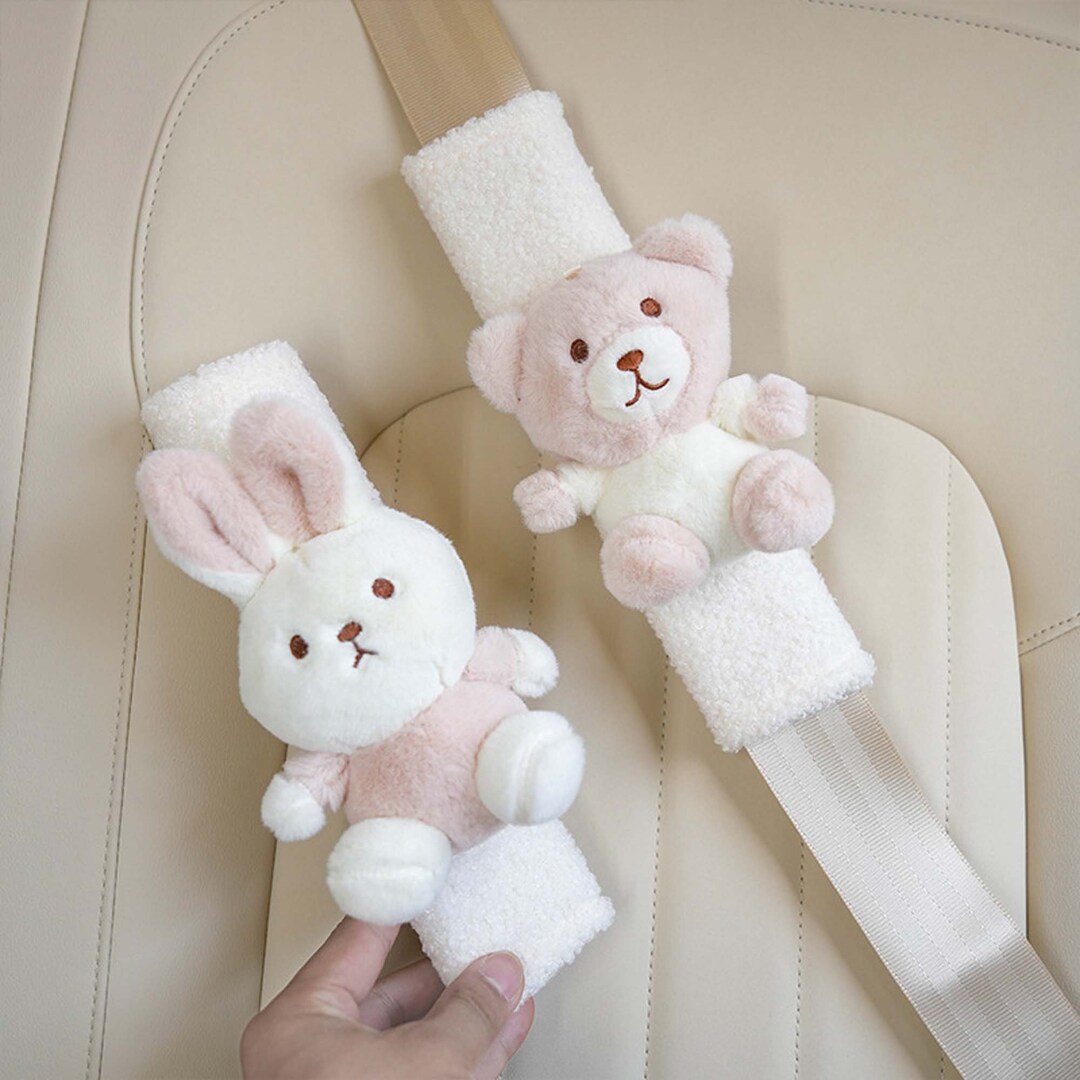 Pink Rabbit Seat Belt Cover Kawaii Bear Seatbelt Cover Car Etsy