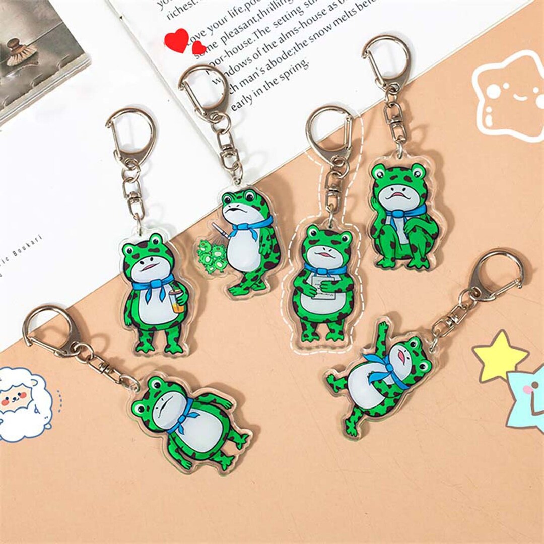 Funny Frog Key Ring Buy 1 Get 1 Free Acrylic Frog Keychain Etsy