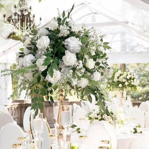 White Rose Peony Wedding Decoration | Artificial Rose Greenery Flower Ball | Table Centerpiece | Custom Ball Flower | Event Party Decoration