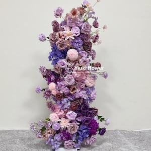 Purple Series Flowers Arrangement | Artificial Flower Runner | Wedding Backdrop, Arbour Flowers | Table Centerpiece,Wedding Reception