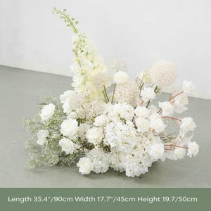 White Floor Flower, Artificial Aisle Flower, Ground Flowers for Wedding Decor,Faux Hangings Flowers,Custom Flower Arrangement