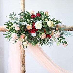 Red Pale Pink Rose Hang Flower,Table Flower Runner,Wedding Backdrop,Wedding Arrangement,Flower Garland,Home Decoration Exclude stand