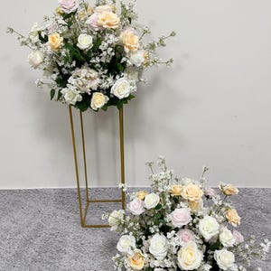 White Champagne Floor Flower| Artificial Wedding Aisle Flowers | DIY Road Guide Floral | Home Decoration | Event Arrangement Decoration