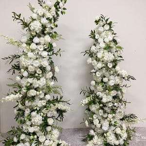 White Rose Floral Arrangement Decoration | Artificial Arch Flower | Wedding Decoration Event Party Stage Props Flower Arrangement