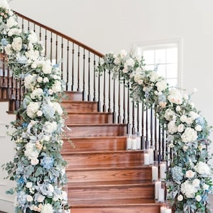 Rose Hydrangea Flower Arrangement | Wedding Flower Decoration | Table Runner | Aisle Flowers | Staircase Flowers| Home/Wedding Decor