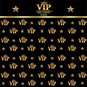 VIP Red Carpet Event Backdrop, Royal Crown Black Gold Baby Shower Banner, Award Ceremony Photo Studio Props Wallpaper