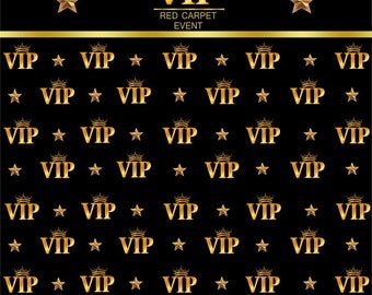 VIP Red Carpet Event Backdrop, Royal Crown Black Gold Baby Shower Grad Birthday Party Banner, Award Ceremony Photo Studio Props Wallpaper