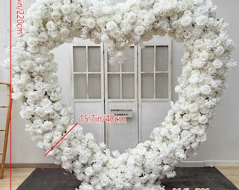 White Heart-shaped Arch Flower | Garland Love Wedding Backdrop | Flower Arrangement | Out Birthday Party Baby Shower Decor