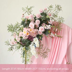 Pale Pink Greenery Arch Flowers, Wedding Reception Decoration,  Custom Flower Runner, Wedding Flowers, Arch Flower Ceremony Decoration