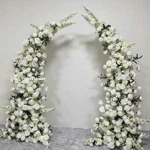 White Ivory Arch Flower | Artificial Floral Arrangement | Outdoor Wedding Garden Decor | Personalized Artificial Flower Gifts exclude stand