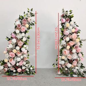 Boog zijden bloemen: bruiloft bloemenslinger, boogdecoratie, middelpunt bruiloft, witroze