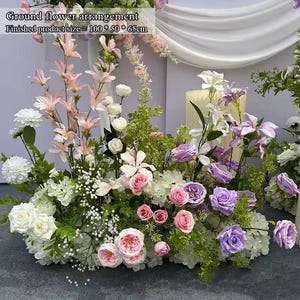 Grounded Flower Arrangements | Artificial Wedding Aisle Flowers | Table Centerpiece Road Guide Flower | Garden yard Decor | Floor Floral