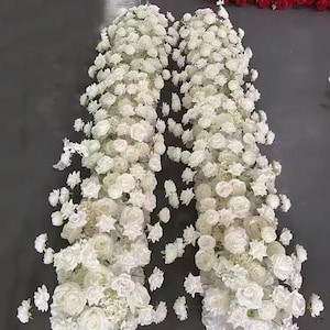White Artificial Flower Runner, Wedding Flower Arrangement, Table Centerpiece,Event Party Backdrop Decoration,Bridal Shower Gifts 1pc