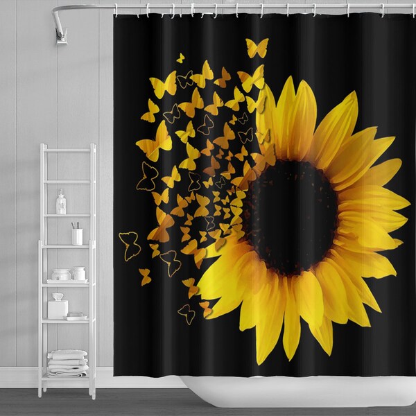 Sunflower Shower Curtain Etsy
