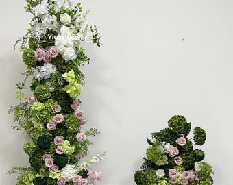 Green Dark Green Hydrangea Arch Flowers,Wedding Flower Arrangement, Arbour Flowers, Church Flowers,Baby Shower Gifts Custom exclude stand