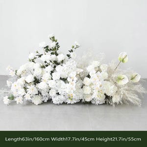 White Flower Arrangement | Artificial Wedding Aisle Flowers | Table Centerpiece | Home Decoration | Floor Floral,Arch Flower