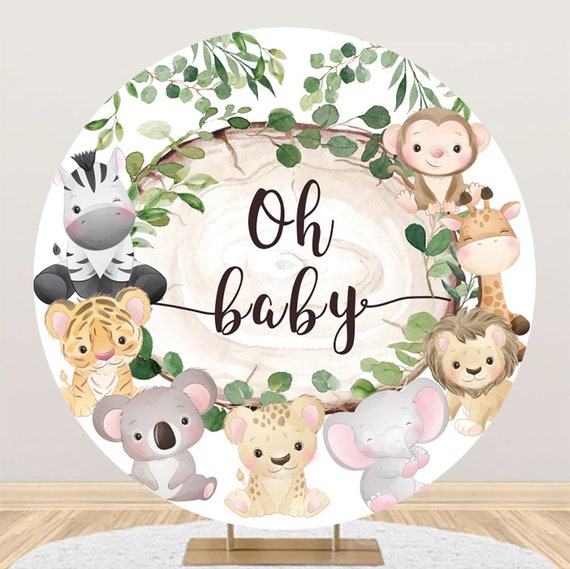 Safari Dschungel Babyparty Hintergrund-Dekoration 1,5x0,9 M – Tier-Motiv Für Mädchen, Perfekt Für Fotos & Deko