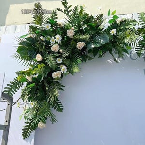Plant Palm Leaves Arch Flower | Artificial Wedding Reception Flowers | Table Centerpiece | Flower Runner Garden Yard Decor | Aisle Flower