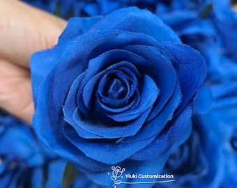 Royal Blue Real Touch Rose,Artificial Flower Head | Wedding/Home Decoration| Faux Flowers DIY Bouquets/Centerpieces Decor