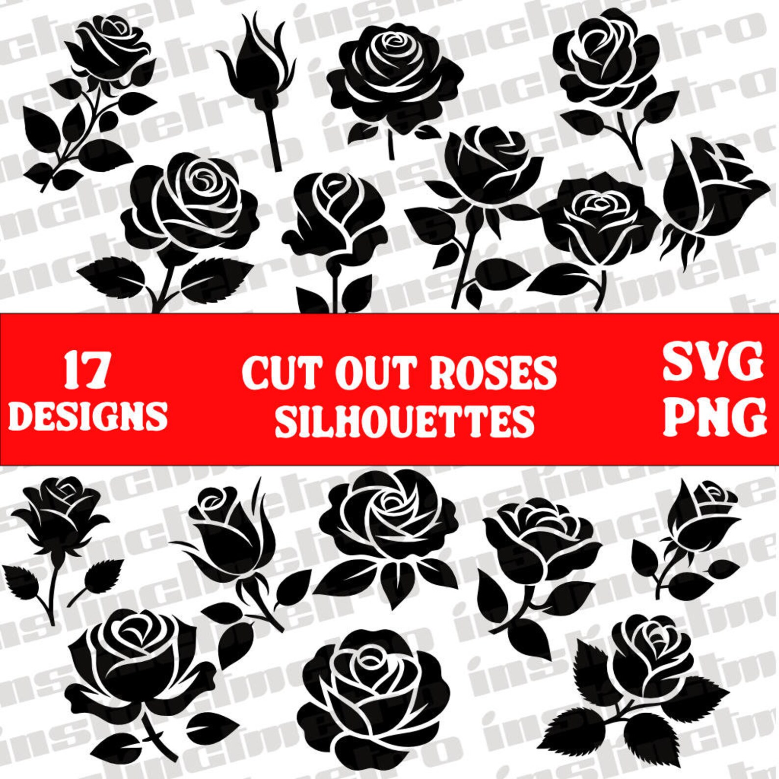 Rose Svg Bundle | Rose Clipart| Rose Svg | Cut Files for Cricut ...