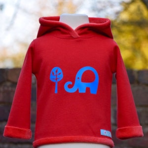 Cozy pointed hat hoodie with elephant plott size 74