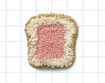 Punch needle coasters | Toast | Handmade - Decoration - Rug