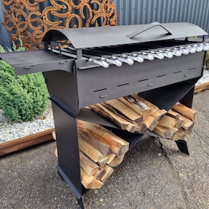 Barbecue “IX with lid and firewood shelf”