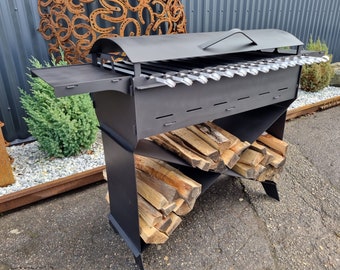 Barbecue “IX with lid and firewood shelf”