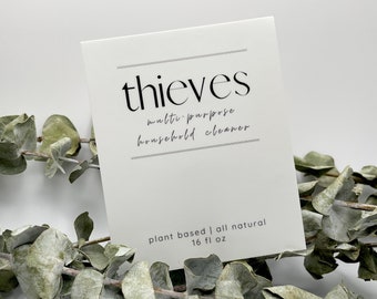 Thieves Cleaner Label || Waterproof Dishwasher Safe Premium Vinyl Label