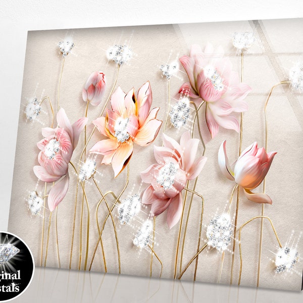 Flower Glass Wall Decor Etsy