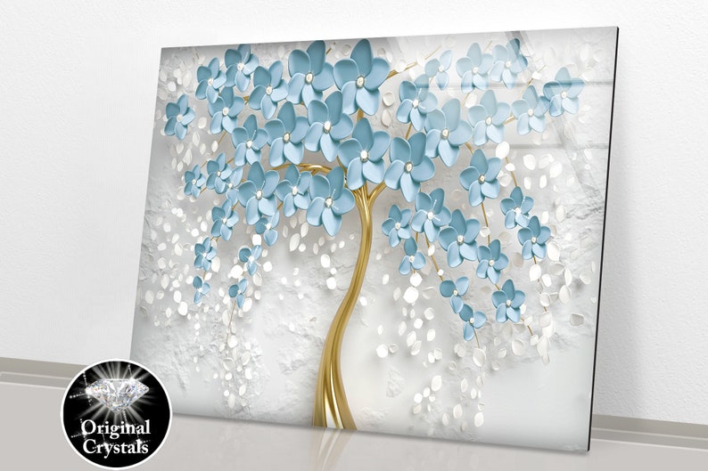 Tempered Glass Handmade Crystals Wall Arthandmade Wall Etsy