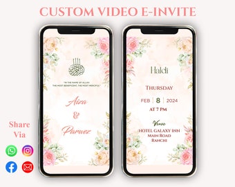 Faire-part de mariage musulman | Faire-part de mariage | Invitation électronique | Invitation créative | Faire-part de mariage | Invitation vidéo