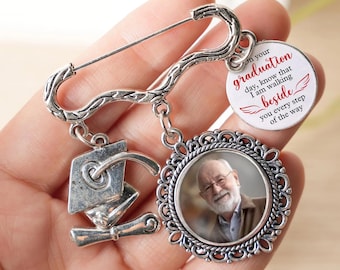 Personalized Graduation Photo Charms, Memorial Charm, Class Of 2026 Charm, Graduation Keepsake Pin