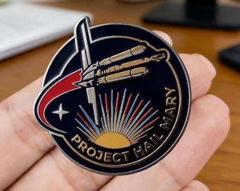 Project Hail Mary Mission Acrylic Pin, Ryland Grace Acrylic Pin, Rocky Amaze Pin