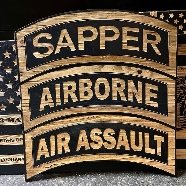 Army Tabs Laser Engraved Ranger Tab Airborne Tab Sapper Etsy