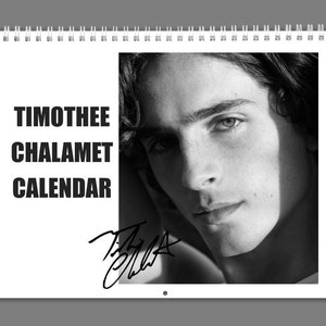 Calendario da parete Timothee Chalamet 2025 ver.1 con le sue citazioni e la sua firma