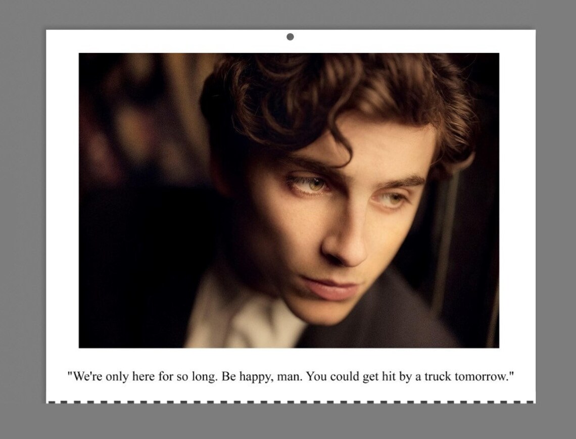 Timothee Chalamet 2024 Wall Calendar Ver.2 With His Quotes and