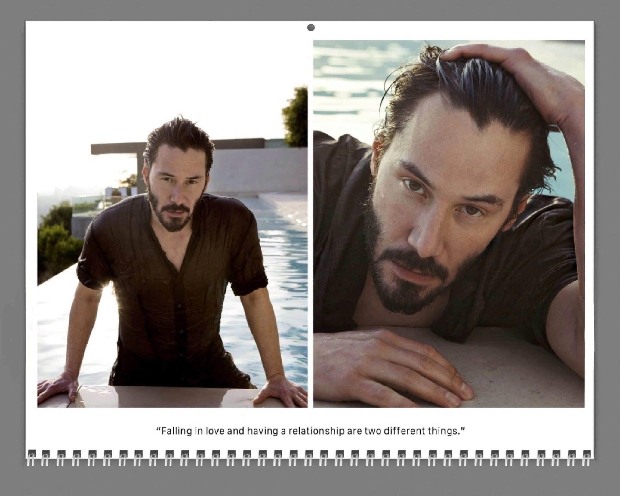 Keanu Reeves 2024 Wall Calendar with his quotes and signature sold by