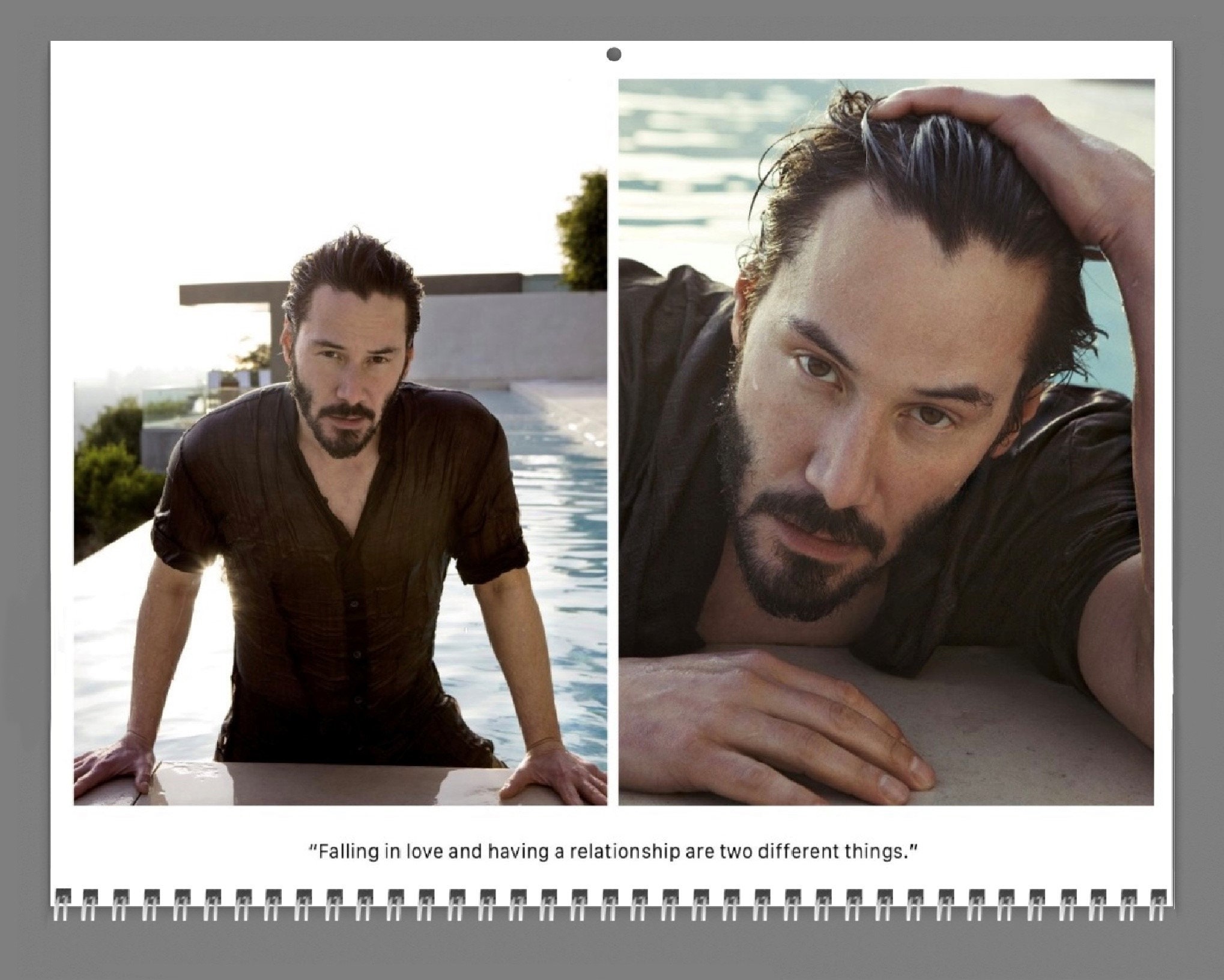 Keanu Reeves 2025 Wall Calendar with his quotes and signature sold by