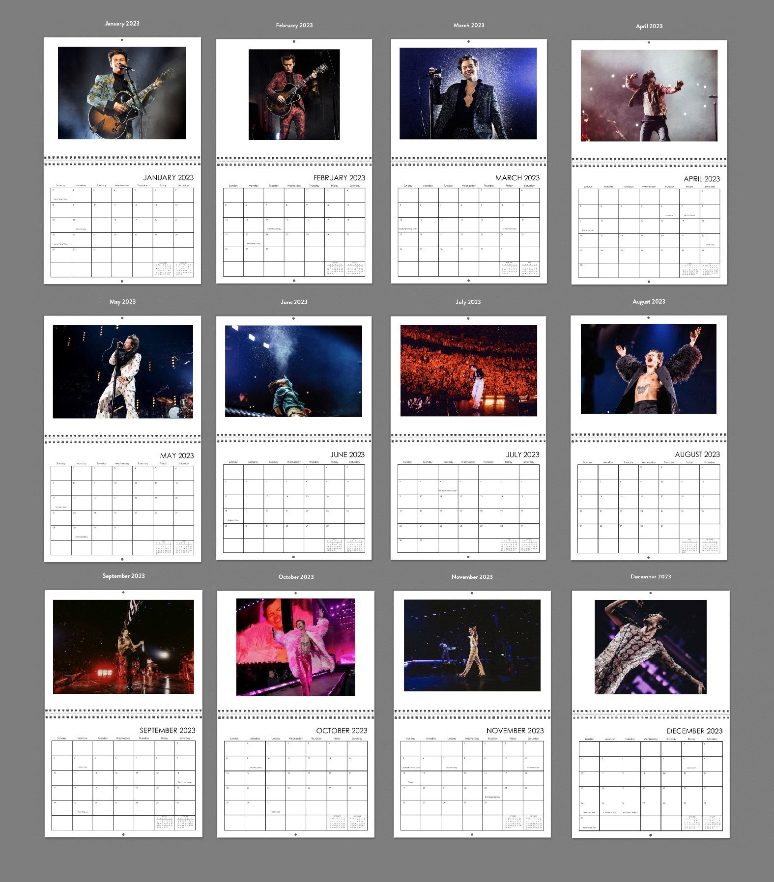 Harry Styles Wall Calendar 2023 Ver.2 With His Signature - Etsy