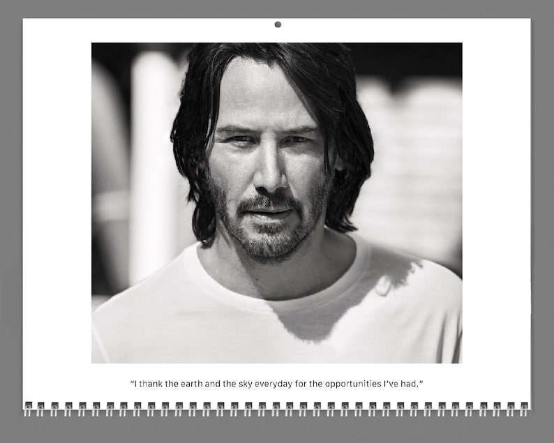 Keanu Reeves 2024 Wall Calendar With His Quotes and Signature Etsy