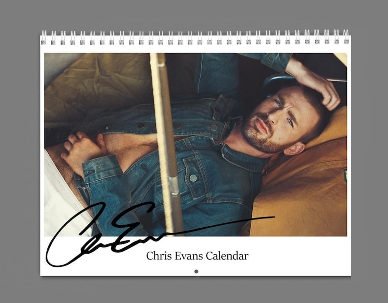 Chris Evans 2024 Wall Calendar Ver.1 With His Quotes and Signature Ver