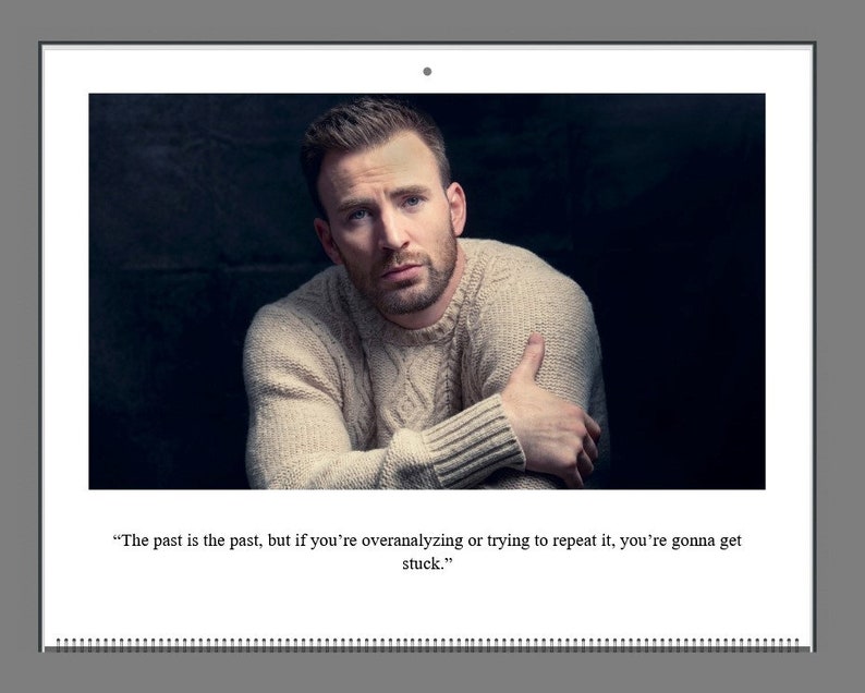 Chris Evans 2024 Wall Calendar Ver.1 With His Quotes and Signature Ver