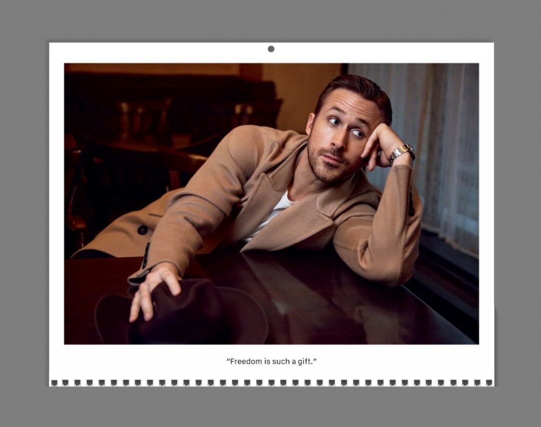 Ryan Gosling 2024 Wall Calendar With His Quotes and Signature Etsy