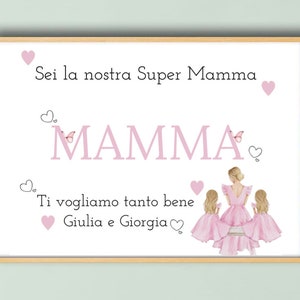 Quadretto scritta mamma, zia, nonna,nonno,papà . digitale ,stampa su cartoncino o con cornice . idea regalo per ogni occasione.