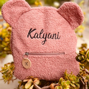 Sac à dos brodé personnalisé pour bébé et enfants,  fermeture éclair personnalisée avec l’initiale du prénom !