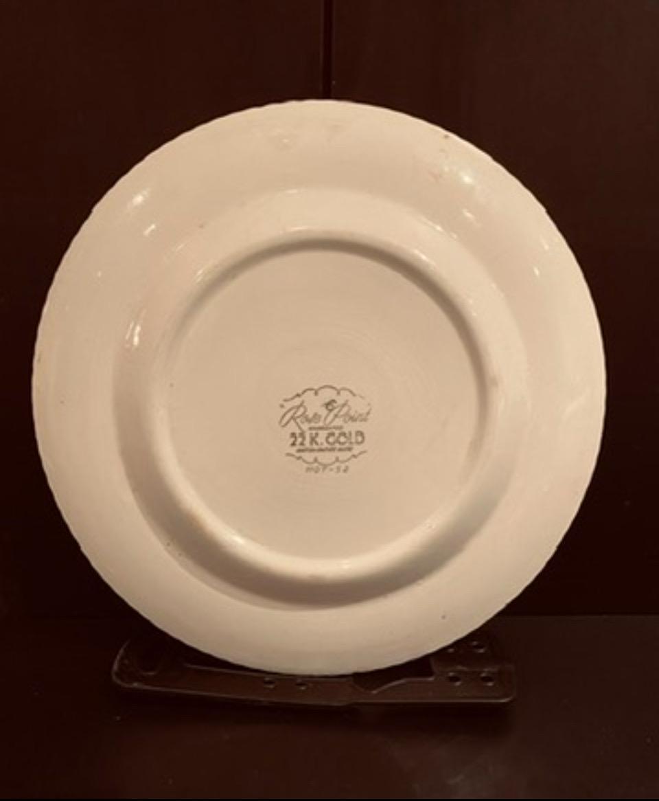 Antique British Empire Ware Rose Point 22K Gold Dinner Plate 10